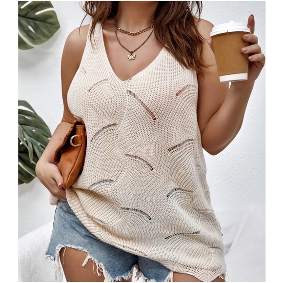 Tops - Plus Light Knit tank Top